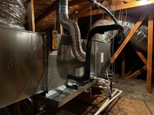 New attic air handler and insulated ductwork installed by AZ Perfect Comfort