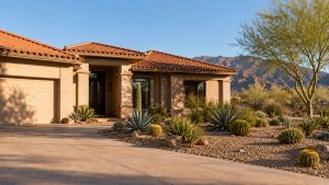 Arizona home with desert landscaping served by AZ Perfect Comfort