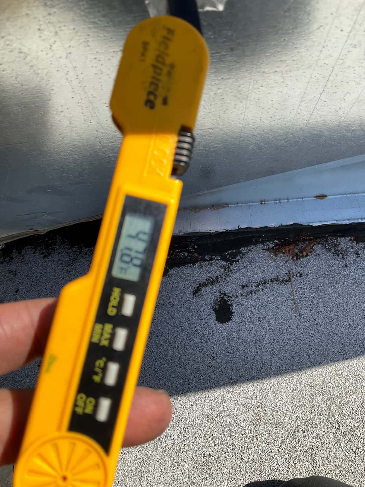 Diagnostic instrument display shows 74 °F.