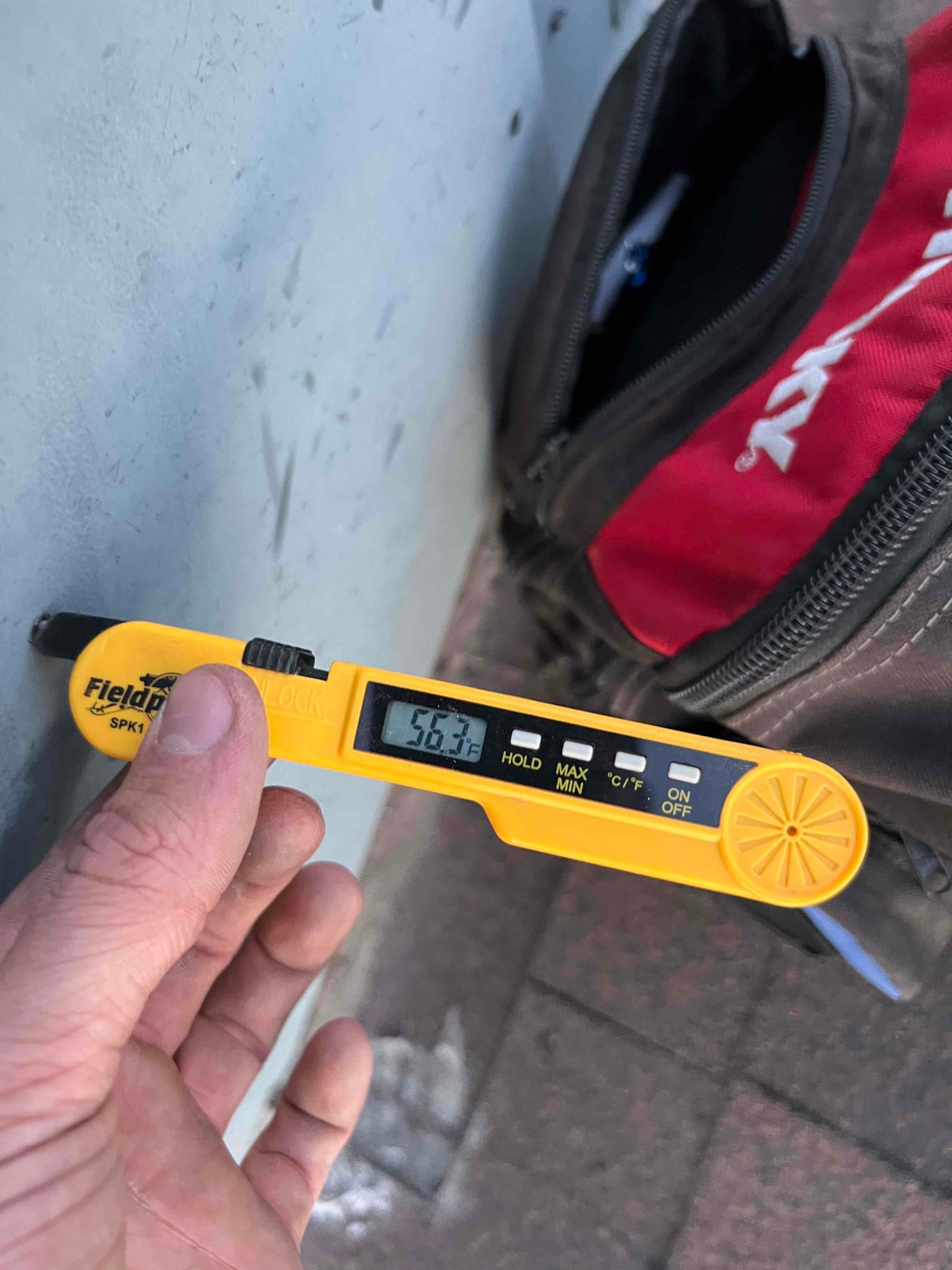 Diagnostic instrument display shows 56.2 °F.