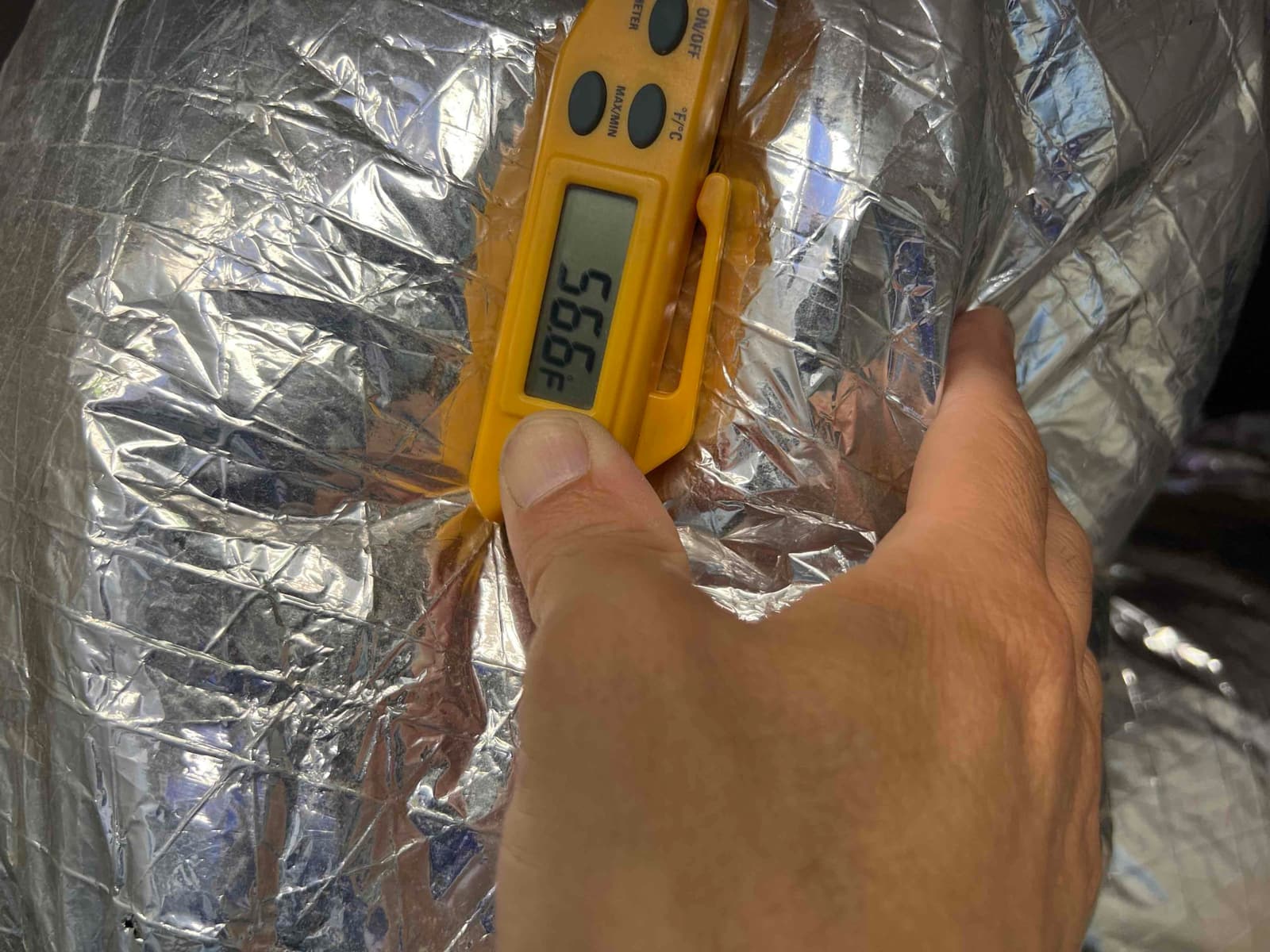 Diagnostic instrument display shows 59.5 °F.