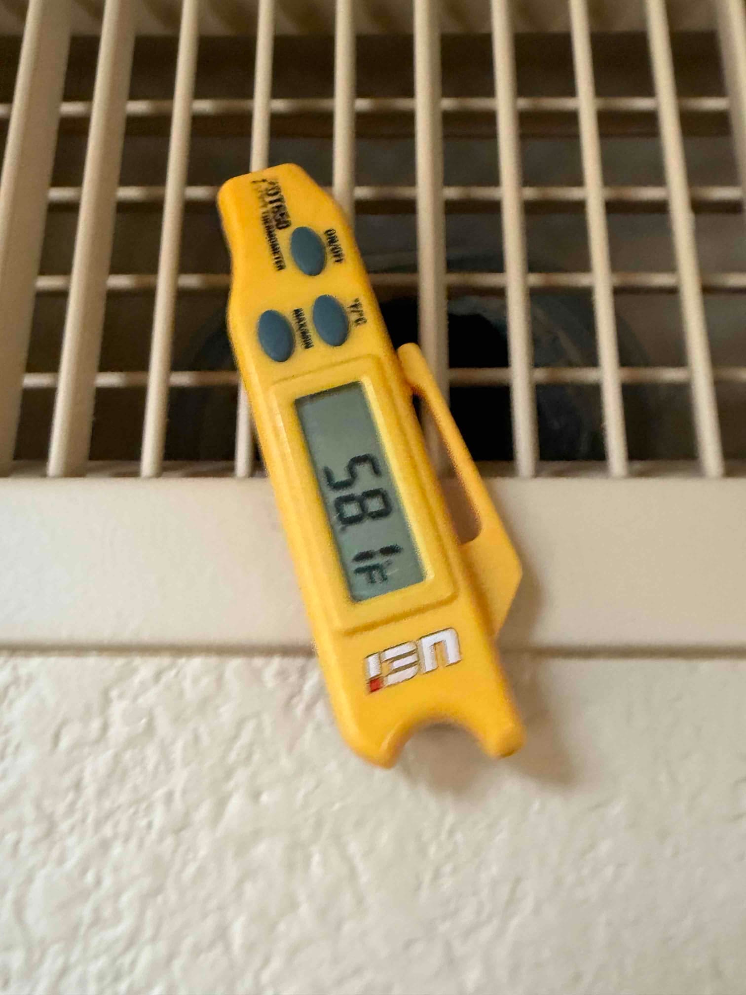 Diagnostic instrument display shows 58.1 °F.