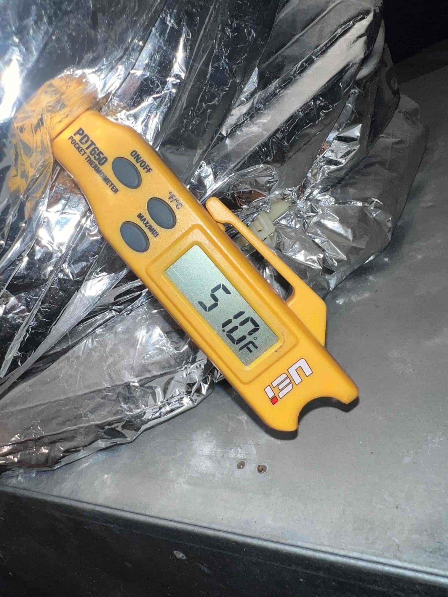 Diagnostic instrument display shows 51 °F.