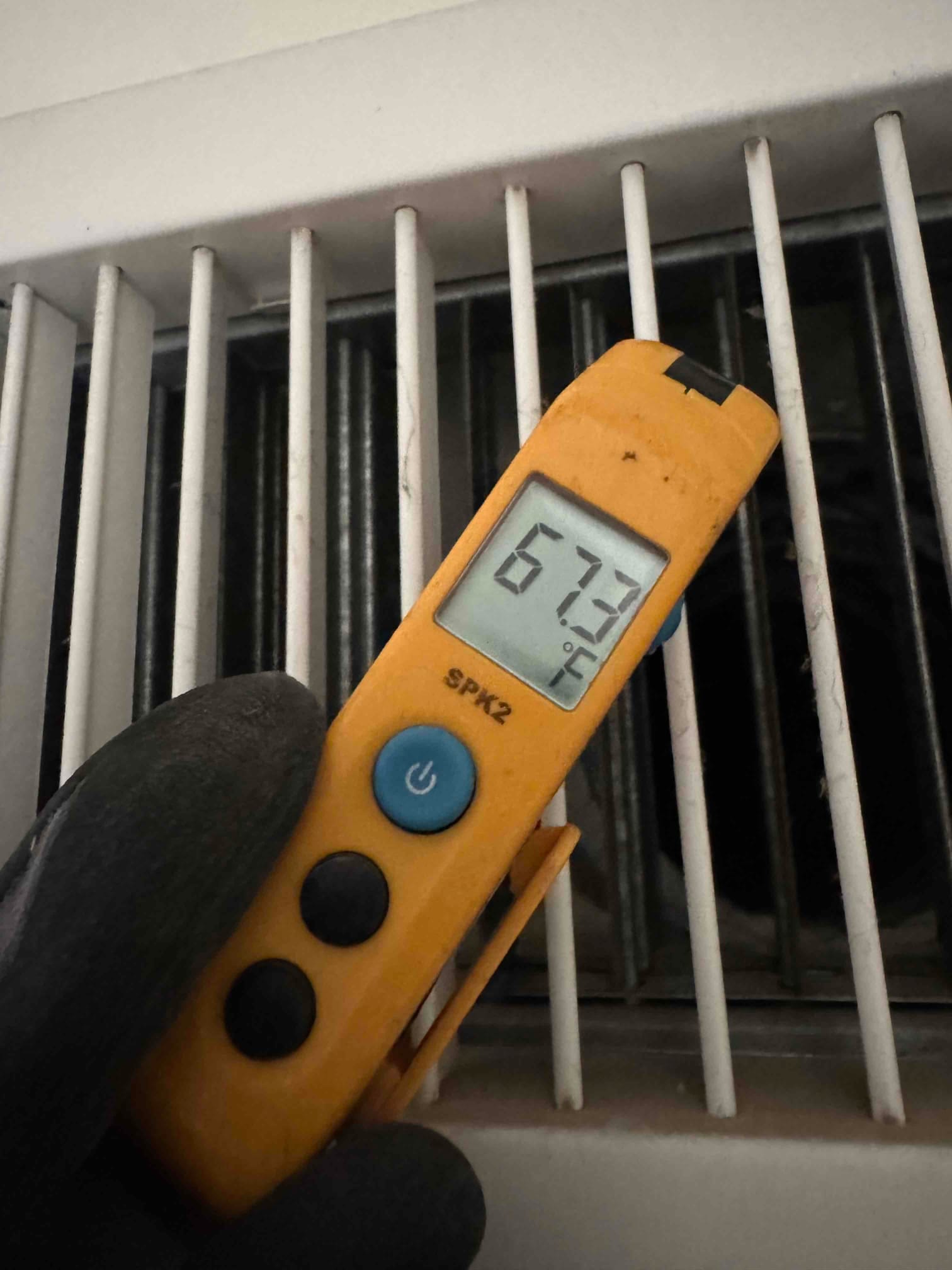 Diagnostic instrument display shows 67.3 °F.