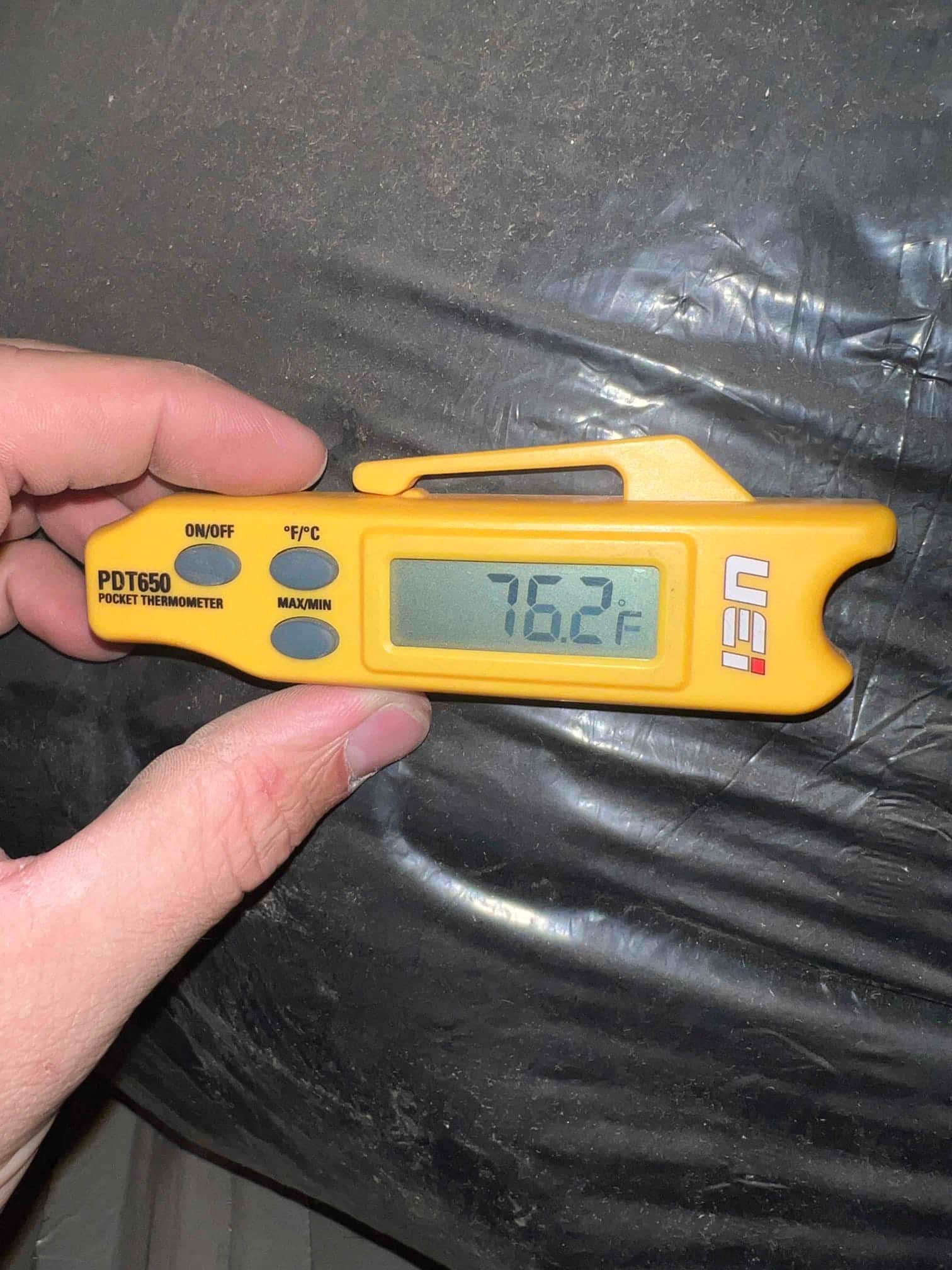 HVAC diagnostic instrument photographed during the service visit.