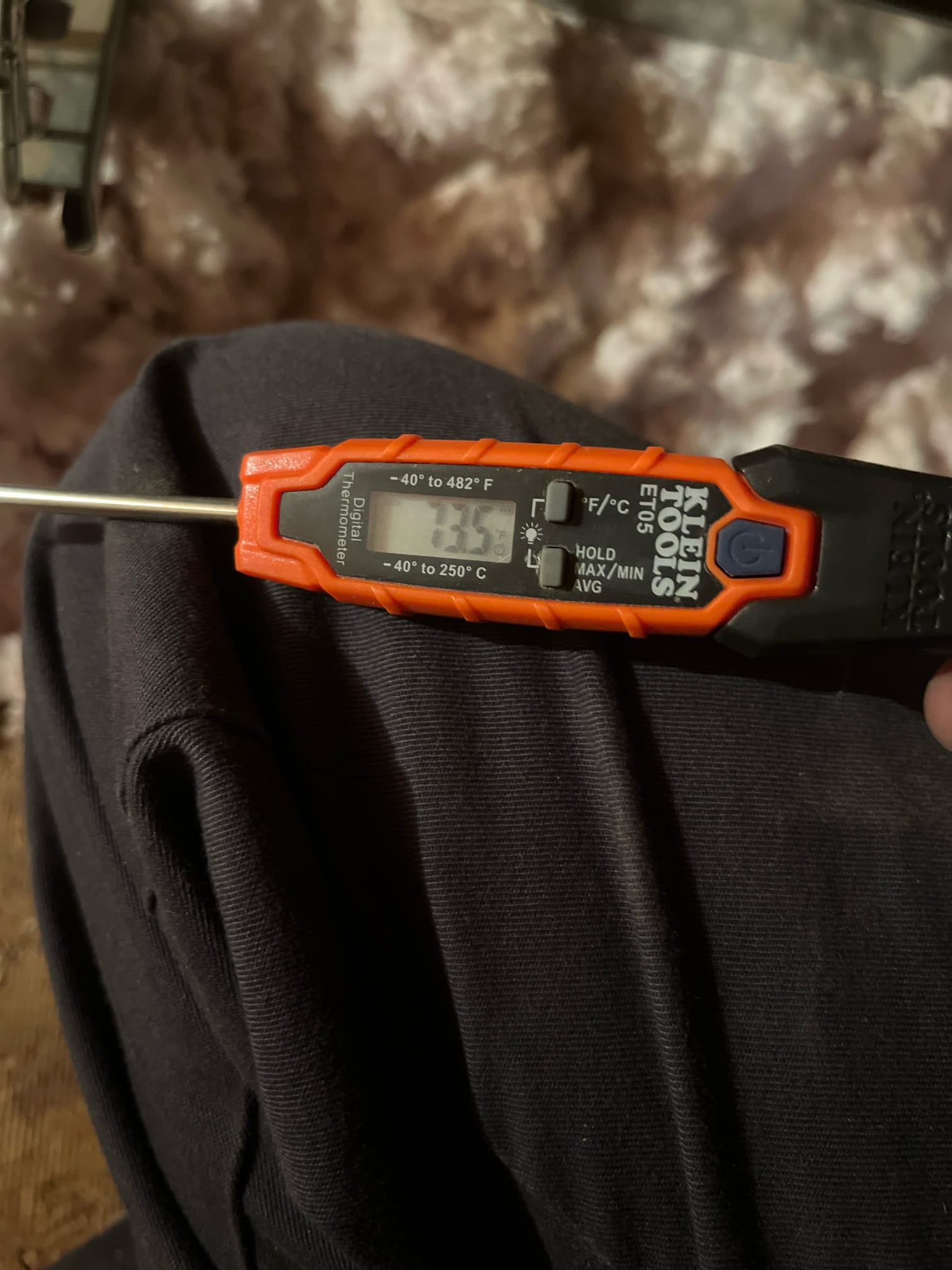 Diagnostic instrument display shows 73.5 °F.