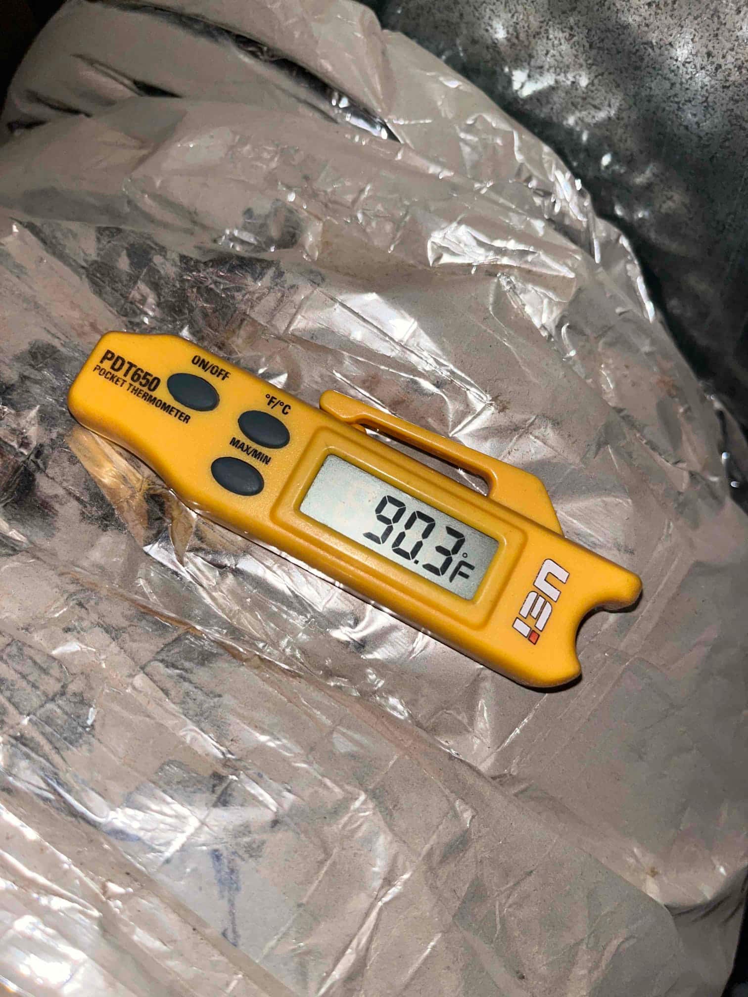 Diagnostic instrument display shows 90.3 °F.