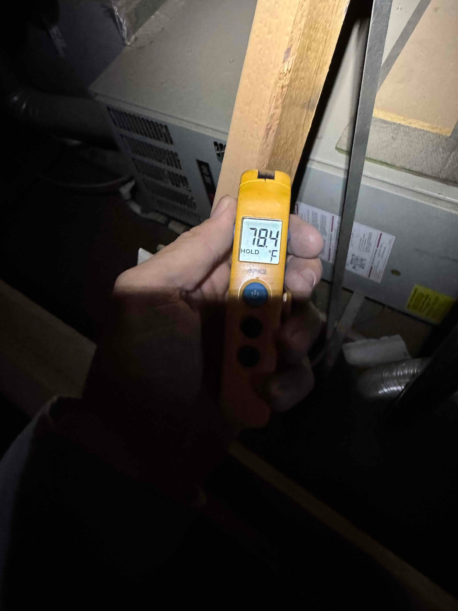 HVAC diagnostic instrument photographed during the service visit.