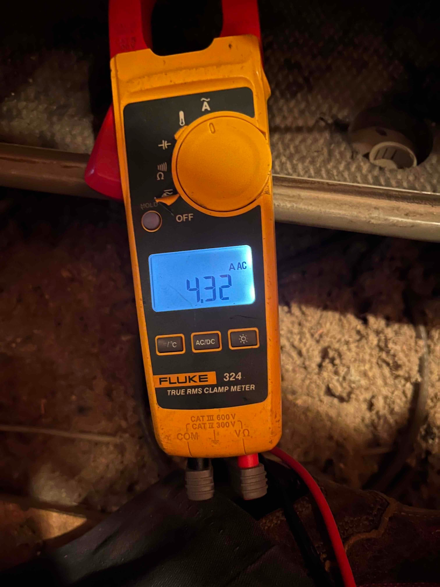 HVAC diagnostic instrument photographed during the service visit.