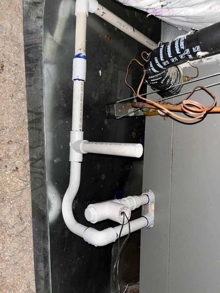 Condensate P-Trap Replacement and Pan Re-pitch in Peoria — October 2025