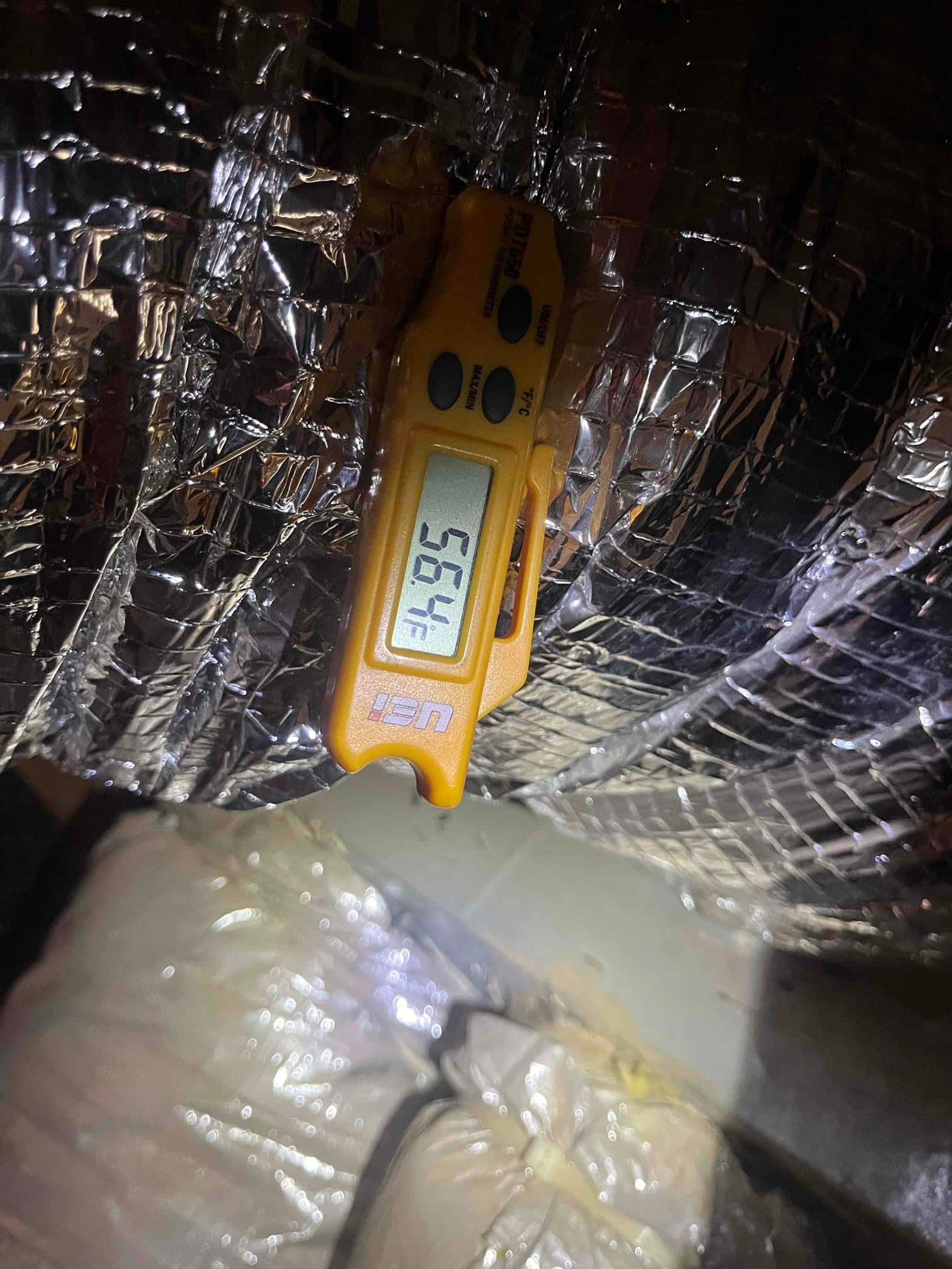 Diagnostic instrument display shows 56.4 °F.