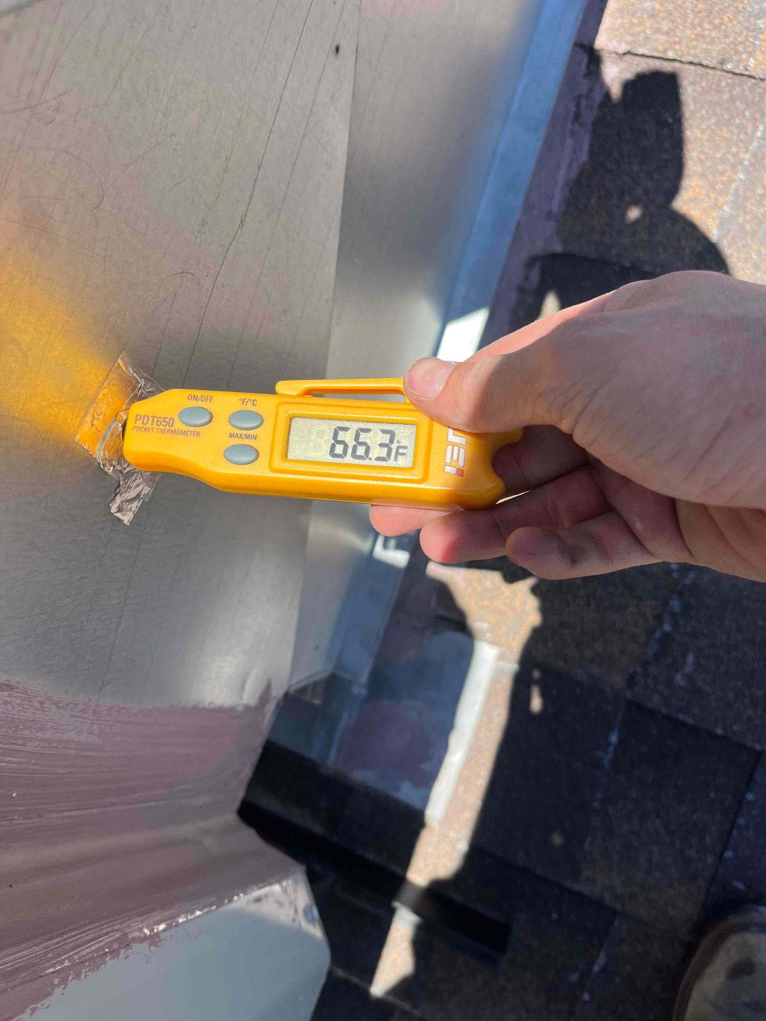Diagnostic instrument display shows 66.3 °F.