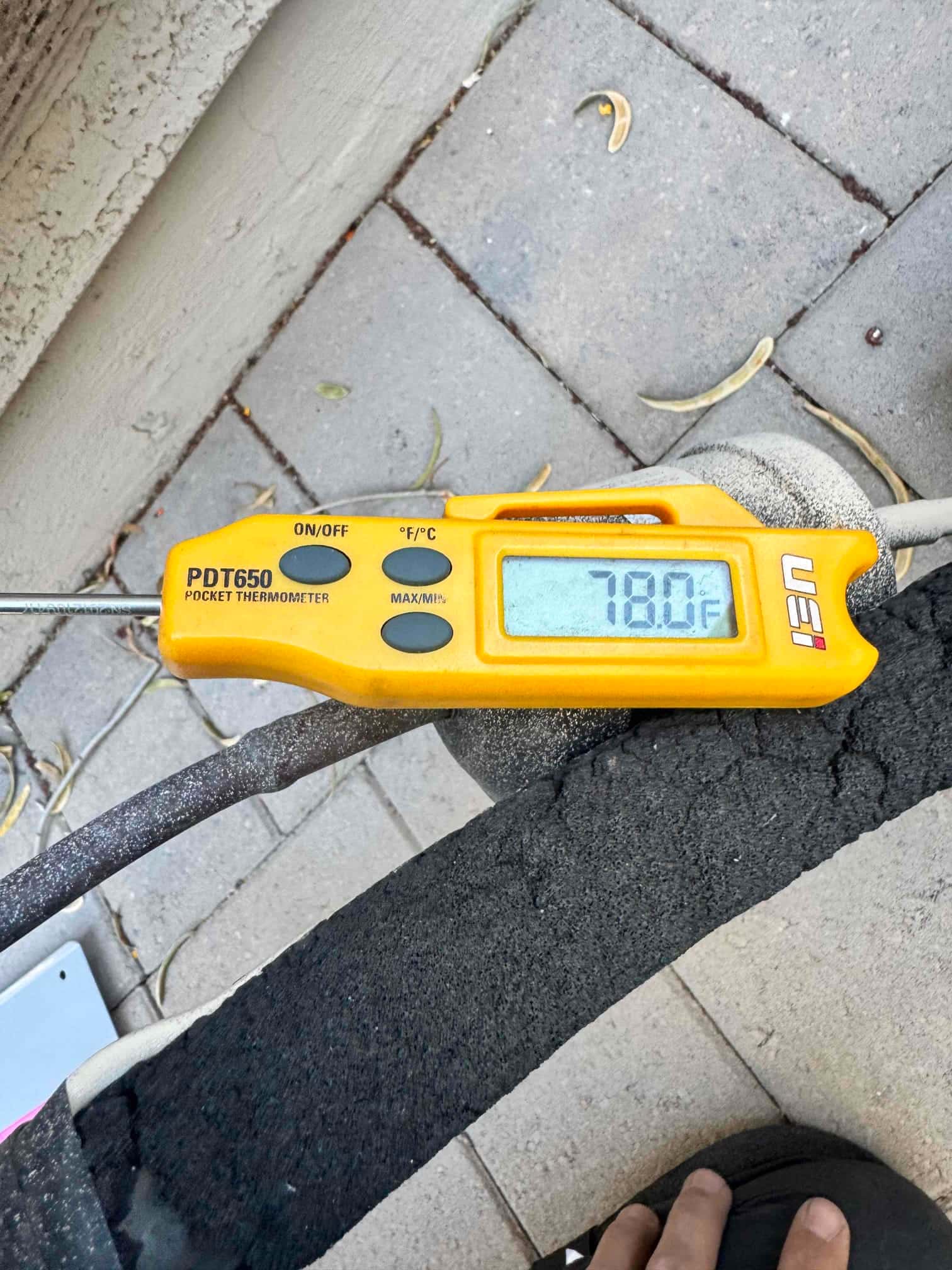 Diagnostic instrument display shows 78 °F.