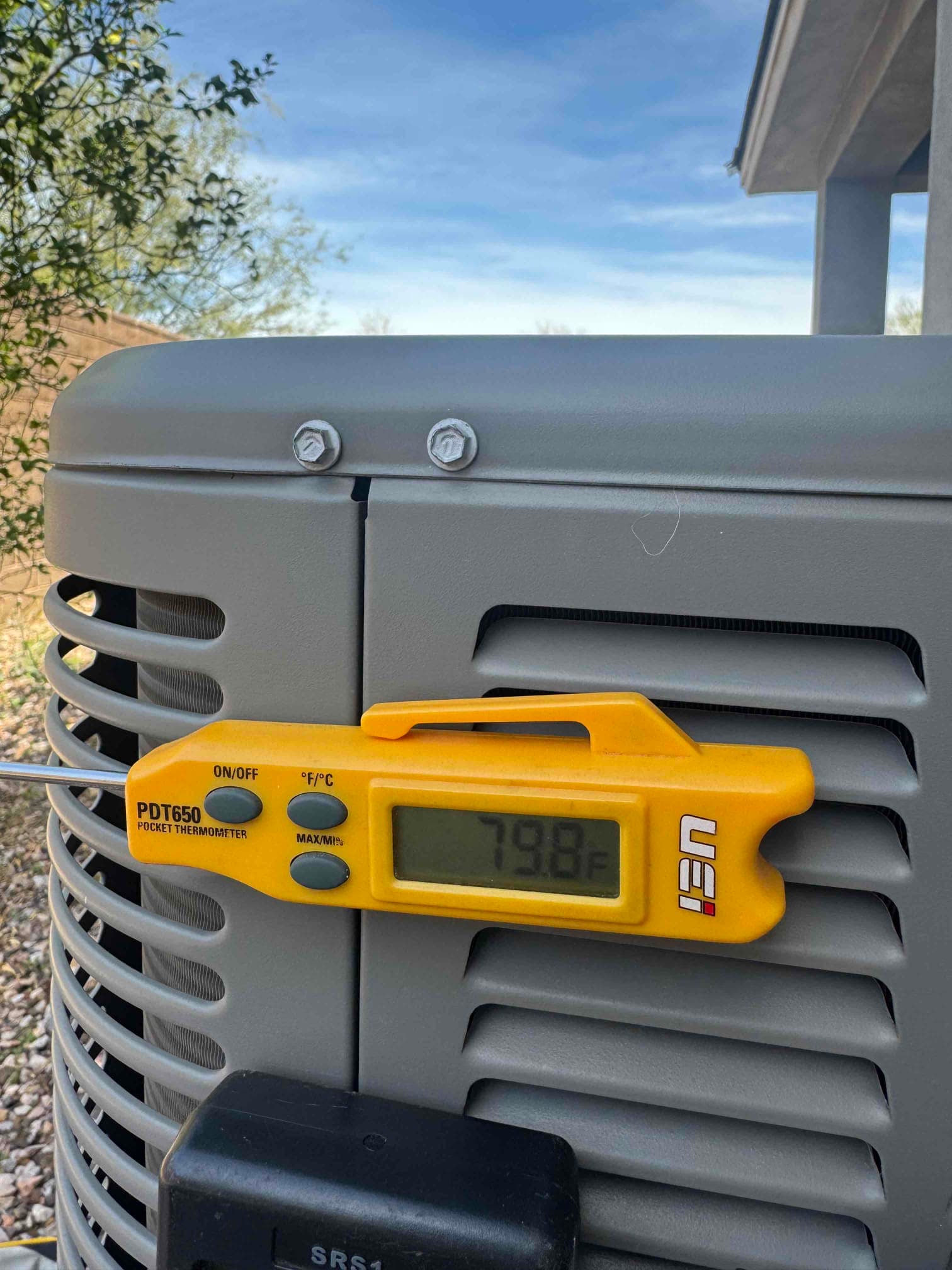 Diagnostic instrument display shows 79.8 °F.