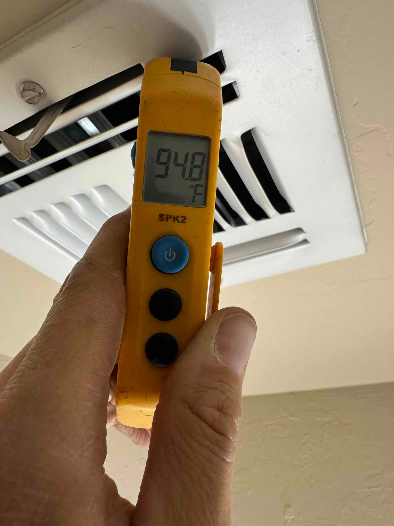 Diagnostic instrument display shows 94.8 °F.