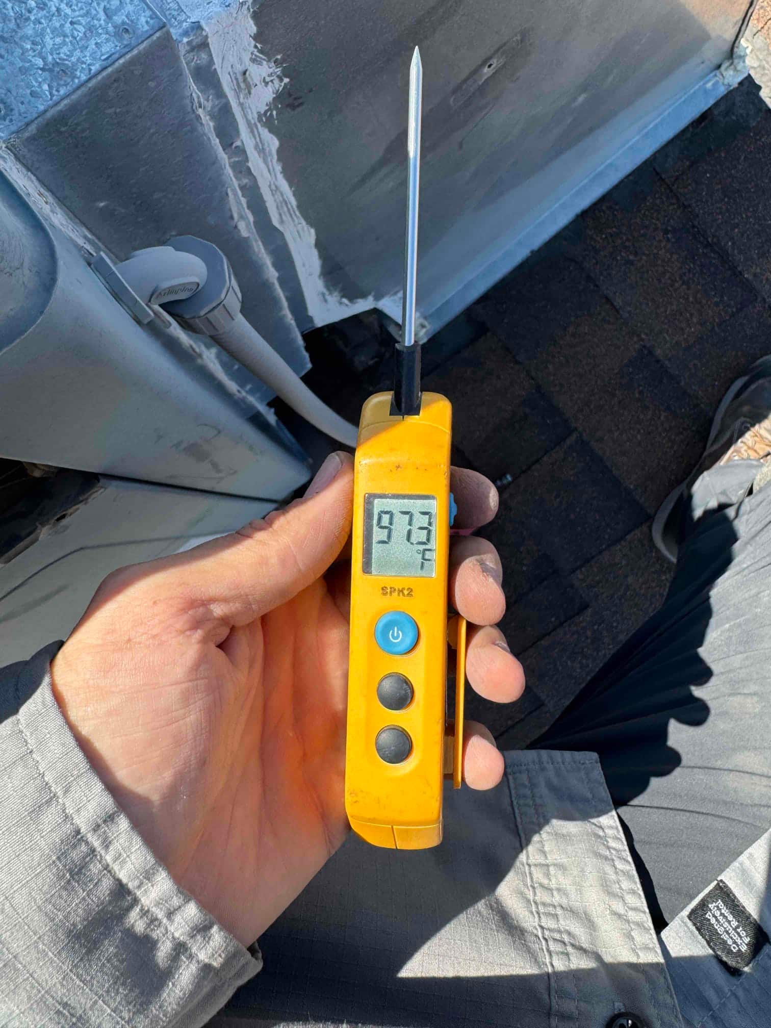 Diagnostic instrument display shows 97.3 °F.